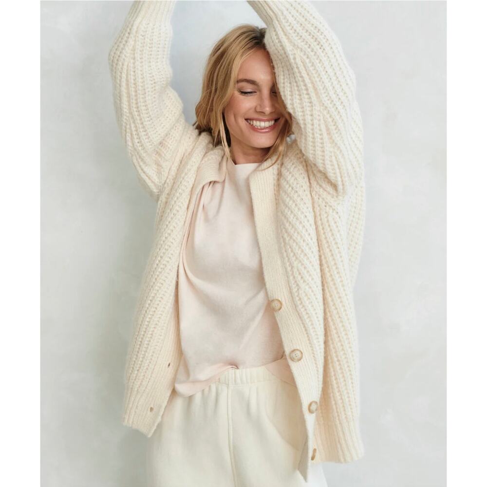 Jenni Kayne Alpaca Cocoon Cardigan In Ivory